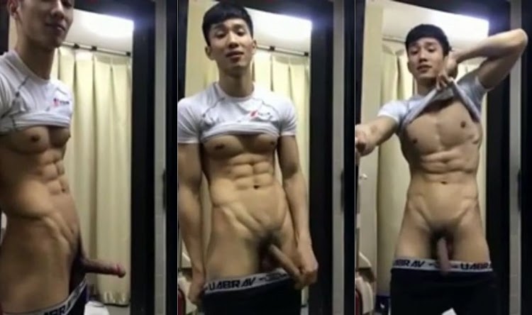 คลิปหลุดเกย์ หนุ่มหล่อคนไทย ชายแท้ควยใหญ่ ตั้งกล้องยืนถกกางเกง ควักควยมาชักว่าวโชว์หน้ากล้อง ควยใหญ่มาก ชักว่าวเสียวจนน้ำแตกคามือ